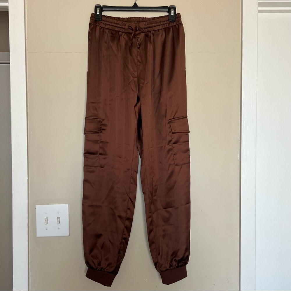 Satin Cargo Joggers